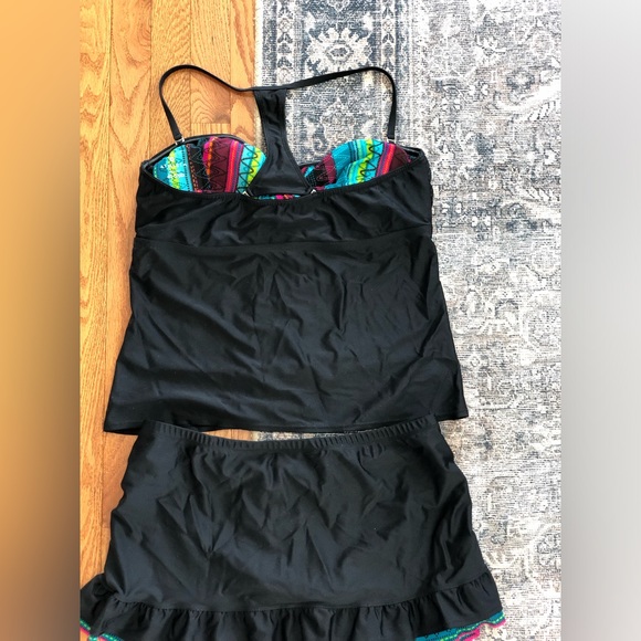 Athleta two Piece swim suit bathing suit skirted skirt swim bottom full coverage - Picture 5 of 8